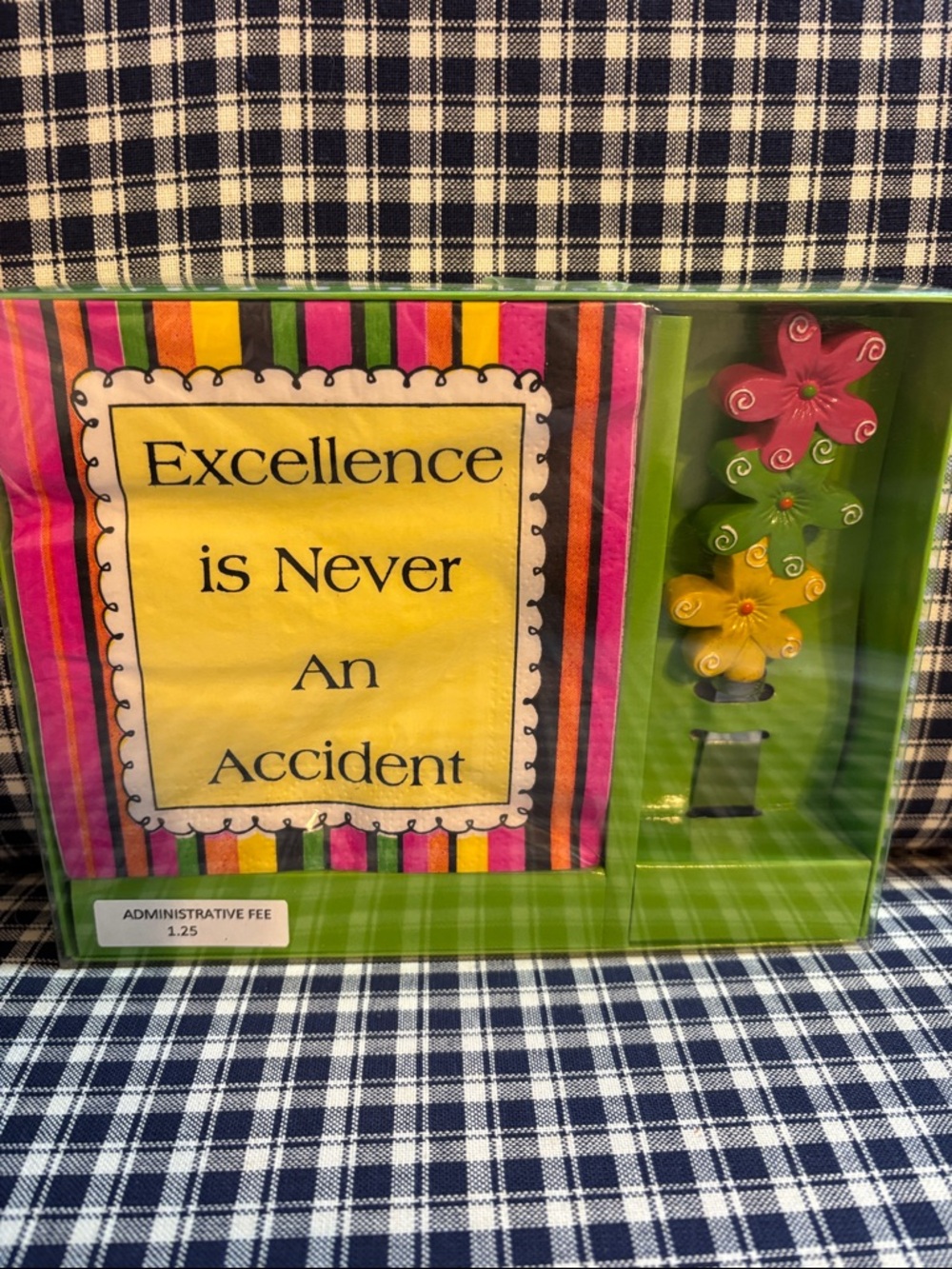 Main Street collection napkin and spreader set. “Excellence is never an accident